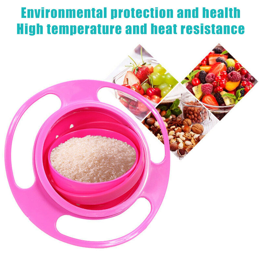 Mess-Free Toddler Feeding Bowl | Fun | 360° Rotating | Anti Spill Bowl