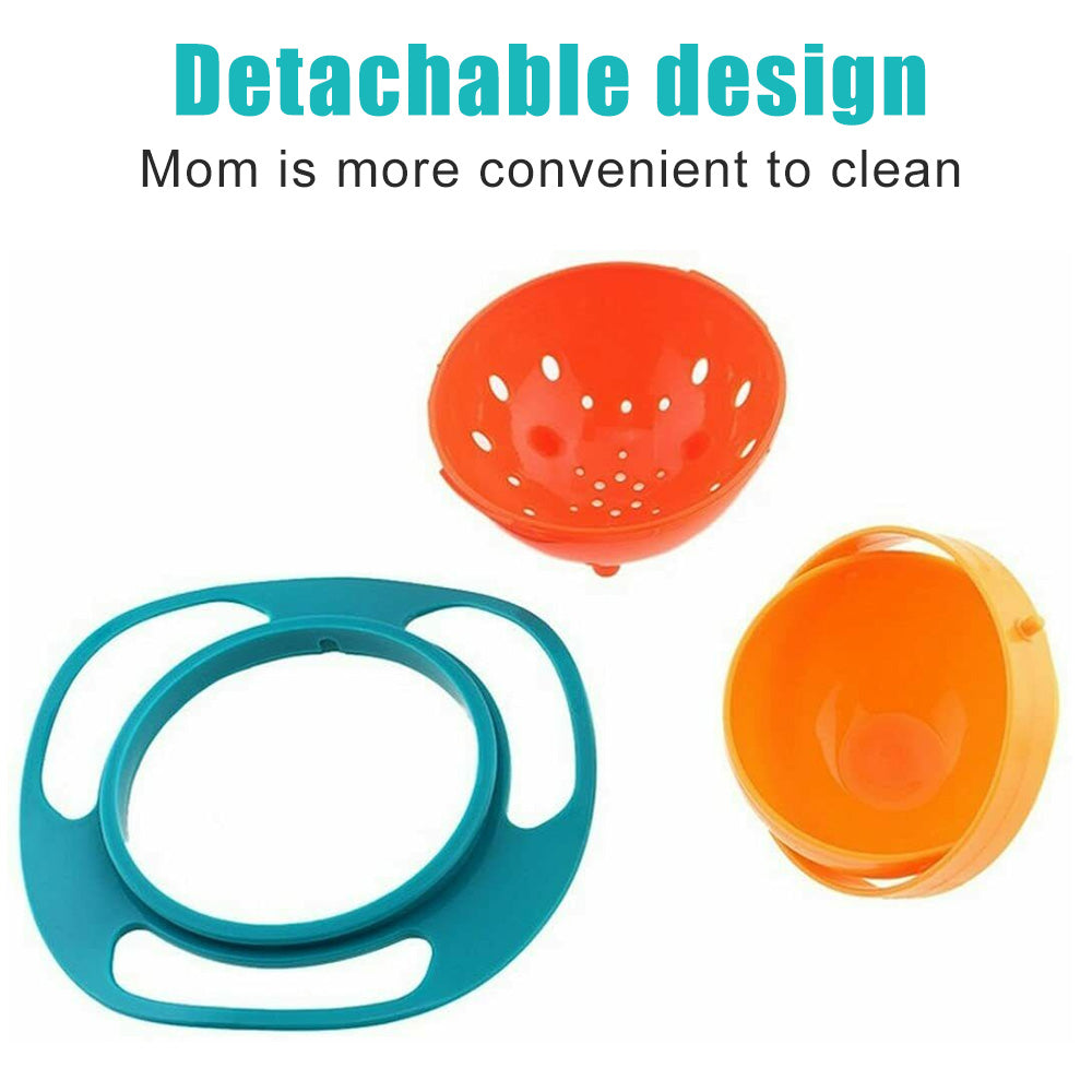 Mess-Free Toddler Feeding Bowl | Fun | 360° Rotating | Anti Spill Bowl