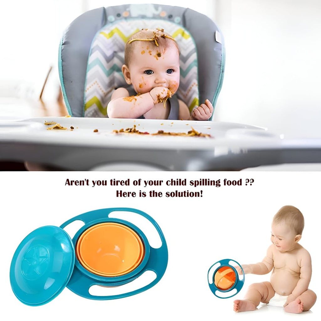 Mess-Free Toddler Feeding Bowl | Fun | 360° Rotating | Anti Spill Bowl