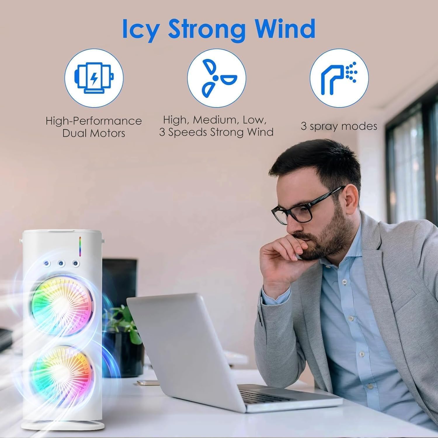 Electric Double-head Powerful Air Cooler for SUMMER