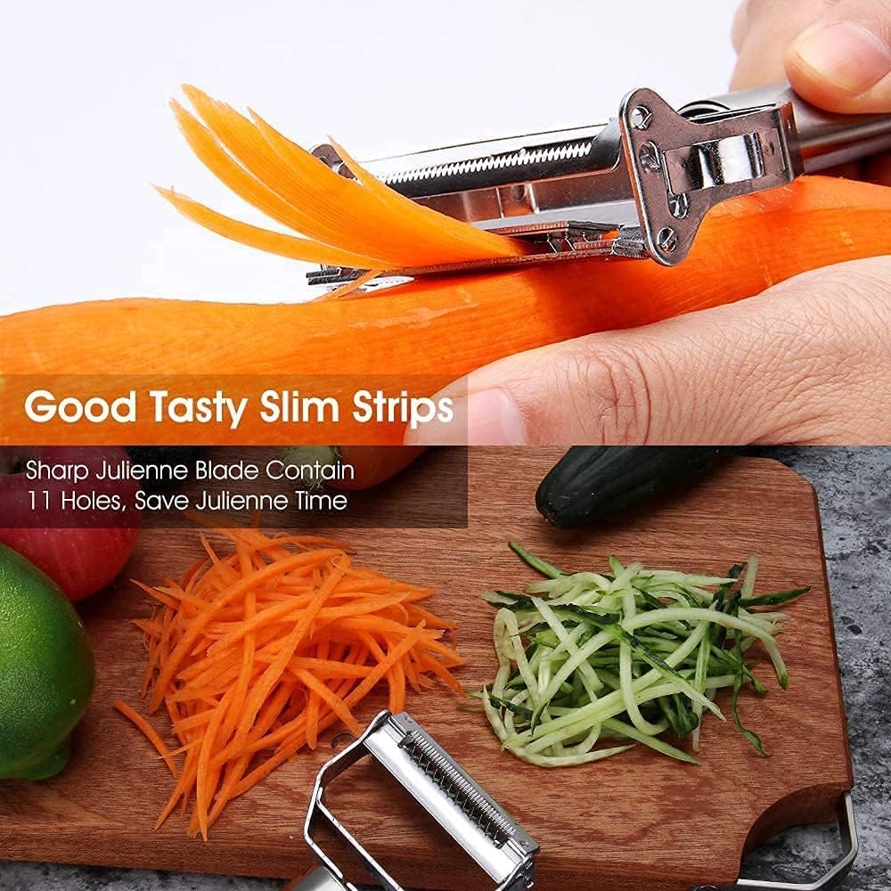 BUY 1 GET 1 FREE | Heavy Duty 2-in 1 Stainless Steel Vegetable Peeler and Julienne Cutter