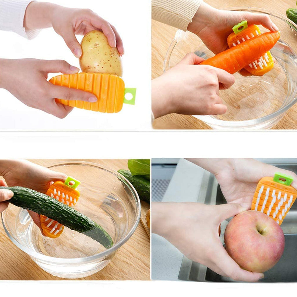Clean Fruits & Vegetables Easily with our Food-Safe "Veggie Scrubber"