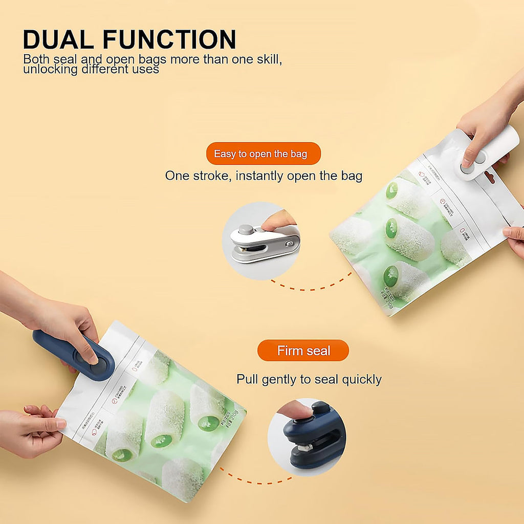 Instant Portable Bag Sealer & Cutter | Freshness Locked Instantly