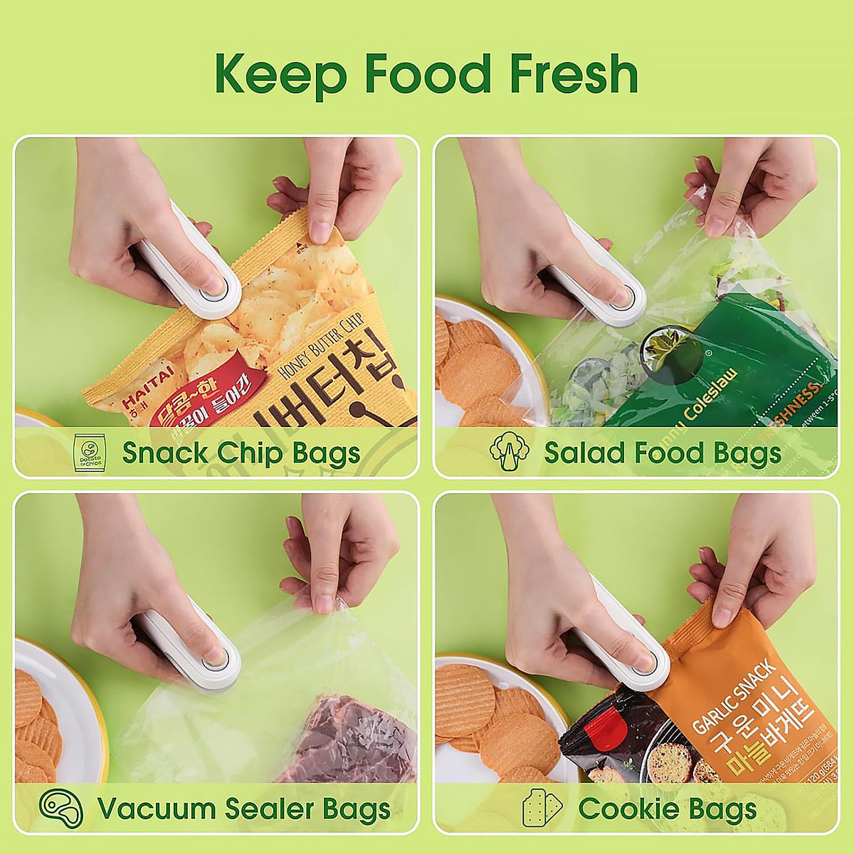 Instant Portable Bag Sealer & Cutter | Freshness Locked Instantly
