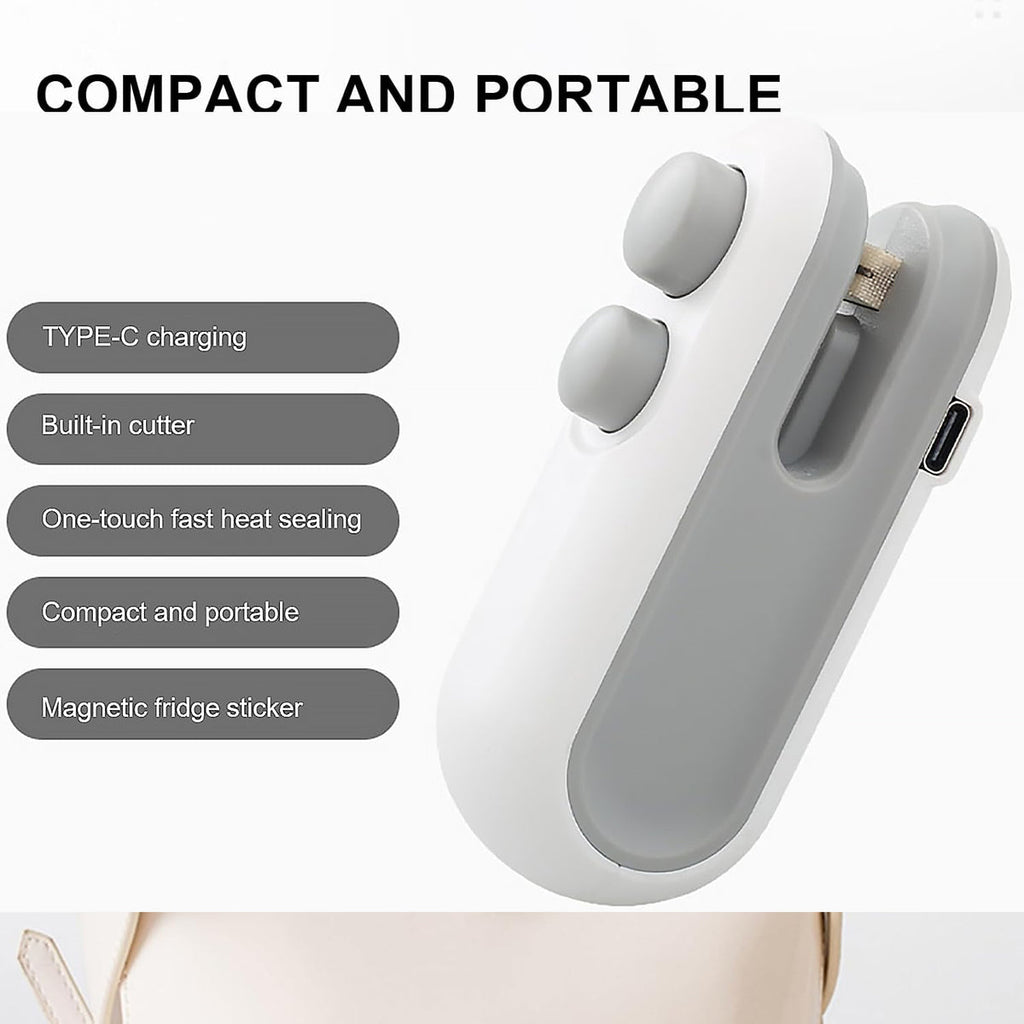 Instant Portable Bag Sealer & Cutter | Freshness Locked Instantly